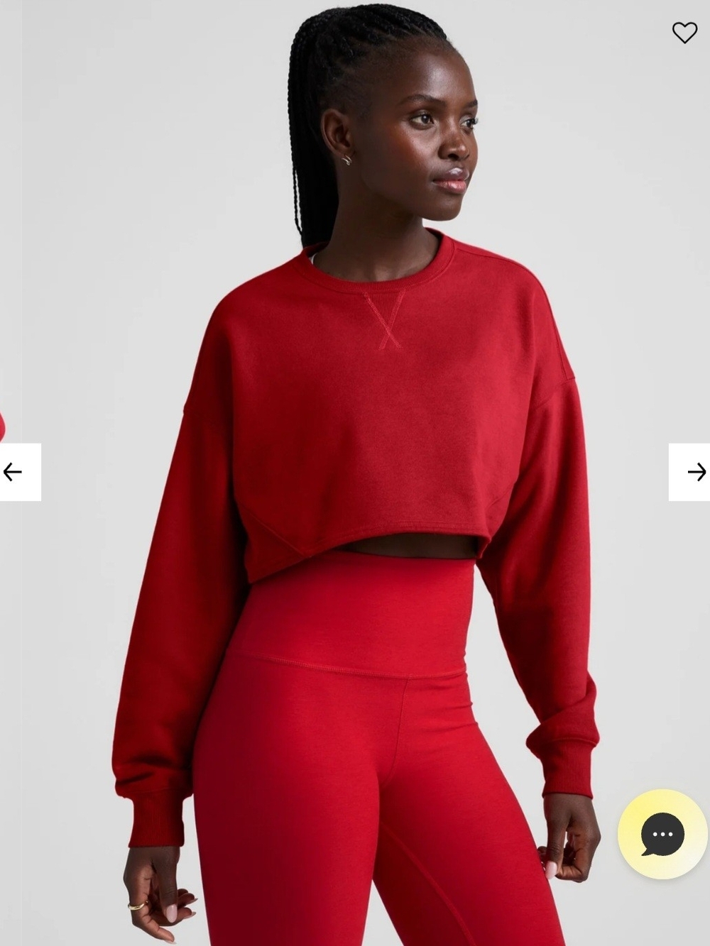 Women's Red Cropped Sweatshirt